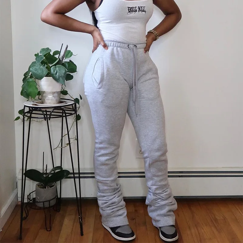 Women Sweatpants Stack Thicken Fleece Casual Pants Tracksuit Women Stacked Sweat Pants, Customized color
Women Sweatpants Stack Thicken Fleece Casual Pants Tracksuit Women Stacked Sweat Pants, Customized color
