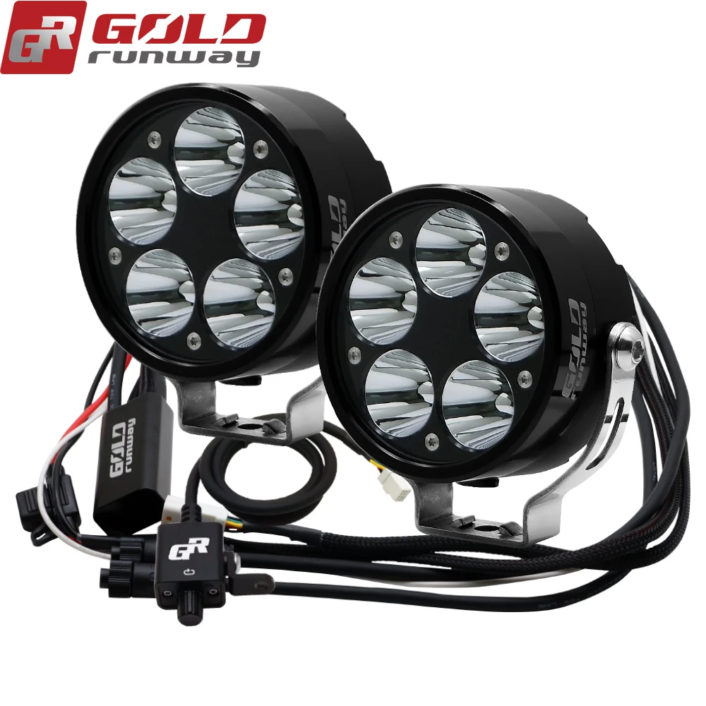 GOLDRUNWAY GR50X 50W Motorcycle Headlight Fog Lights U3 LED 3Strobe Beam driving Motorbike Spot Head Lamps W/Wiring Harness, Black
GOLDRUNWAY GR50X 50W Motorcycle Headlight Fog Lights U3 LED 3Strobe Beam driving Motorbike Spot Head Lamps W/Wiring Harness, Black
