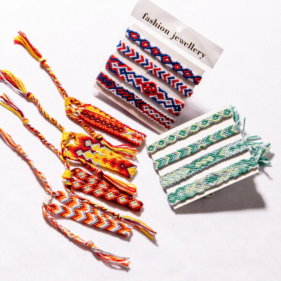 Fashion Handmade Jewelry 4pcs Per Set Nepal Ethnic Tribal Hand Braid Cotton Ropes Woven Couple Lovers Friends Gifts Bracelet New, 20 choices
Fashion Handmade Jewelry 4pcs Per Set Nepal Ethnic Tribal Hand Braid Cotton Ropes Woven Couple Lovers Friends Gifts Bracelet New, 20 choices