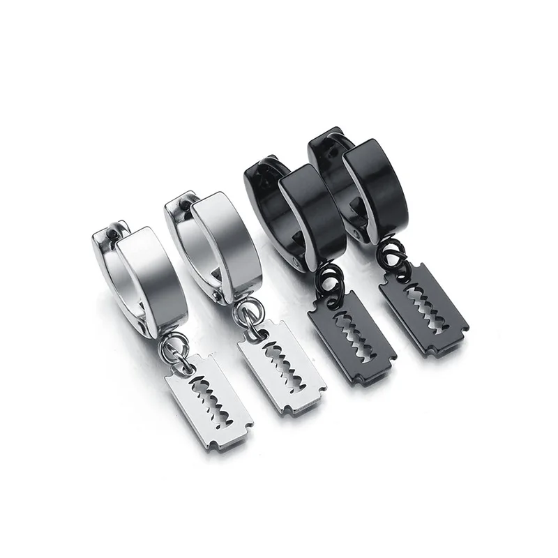 New stainless steel jewelry black blade earrings male personality fashion punk style hypoallergenic men's earrings
New stainless steel jewelry black blade earrings male personality fashion punk style hypoallergenic men's earrings