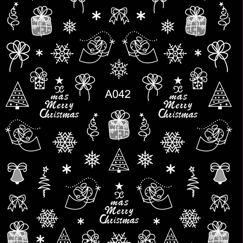 A034-049 Self-Adhesive Nail Art Decals White Luminous Colorful snowflake Adhesive Big Sheet Christmas Nail Sticker, As picture show
A034-049 Self-Adhesive Nail Art Decals White Luminous Colorful snowflake Adhesive Big Sheet Christmas Nail Sticker, As picture show