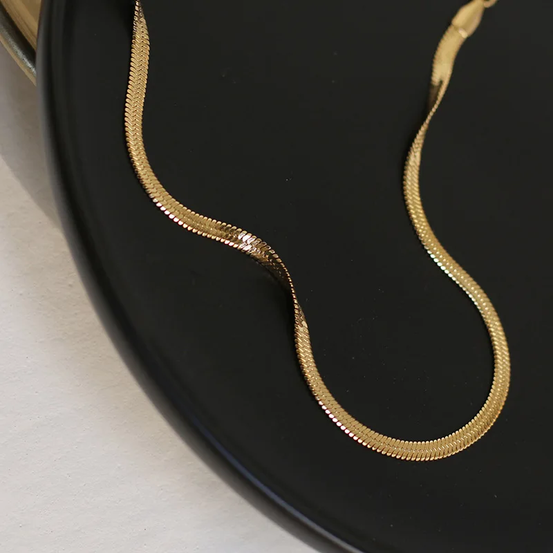 Fashionable Simple Gold Plated Stainless Steel Herringbone Choker Necklace Stainless Steel Flat Snake Chain Necklace For Women
Fashionable Simple Gold Plated Stainless Steel Herringbone Choker Necklace Stainless Steel Flat Snake Chain Necklace For Women