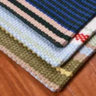 Chinese factory supply cotton woven stripe rug home hotel floor mat adult machine washable carpet rug custom