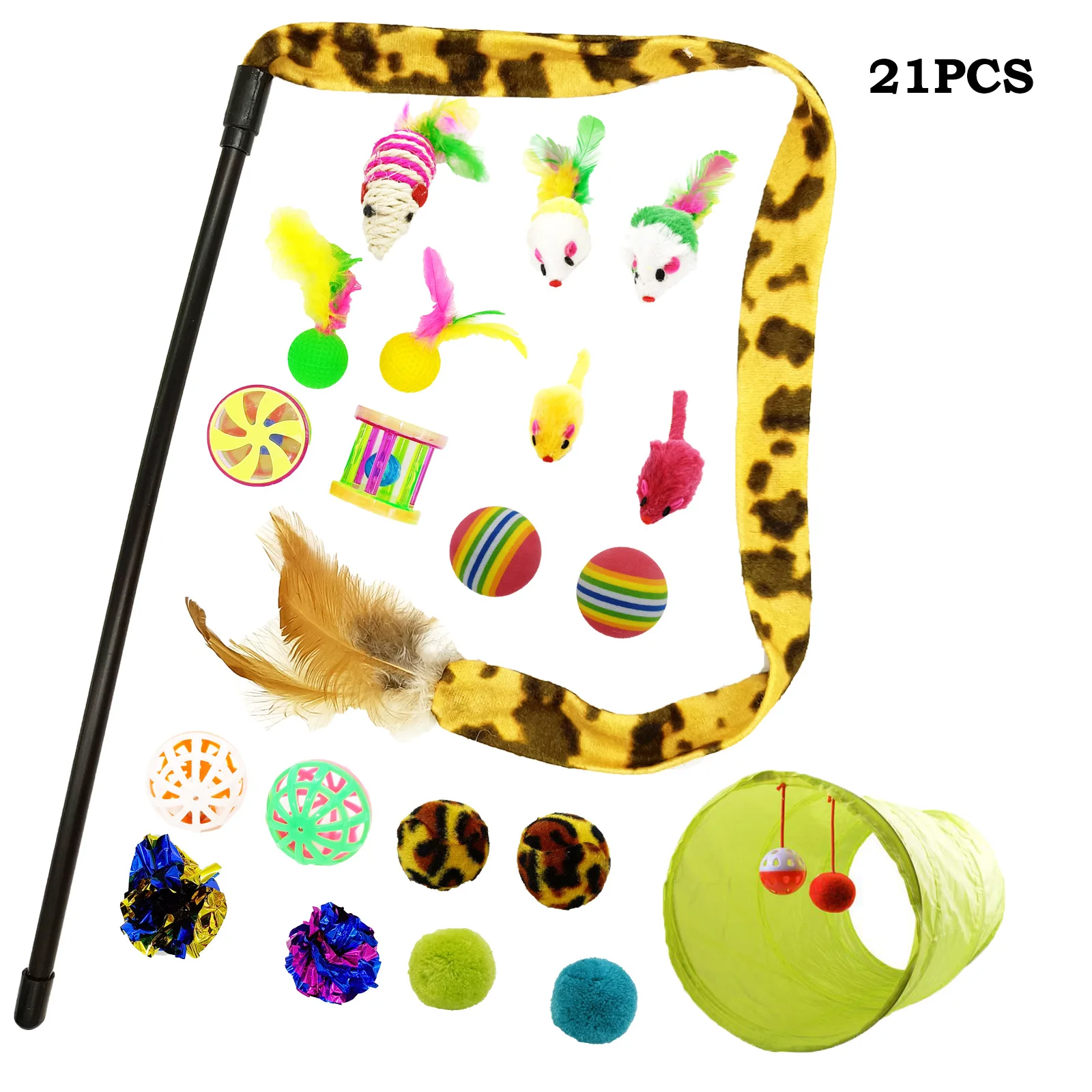 Pet toy set 21 cat channel sisal mouse ball ring paper ticking cat stick combination
Pet toy set 21 cat channel sisal mouse ball ring paper ticking cat stick combination
