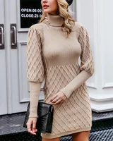 Vintage Autumn Winter Lantern Sleeve Turtleneck Long Cable Knit Sweater Dress For Woman
Vintage Autumn Winter Lantern Sleeve Turtleneck Long Cable Knit Sweater Dress For Woman