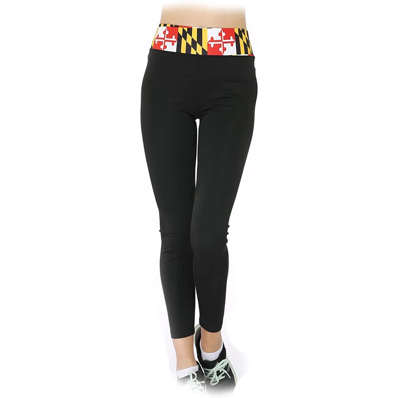 High waist sweatpants compression yoga pants, abdominal control stretching exercise yoga leggings, Maryland flag
High waist sweatpants compression yoga pants, abdominal control stretching exercise yoga leggings, Maryland flag
