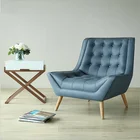 Custom furniture Nordic style living room balcony fashion high-end buttons leather art 1 sofa