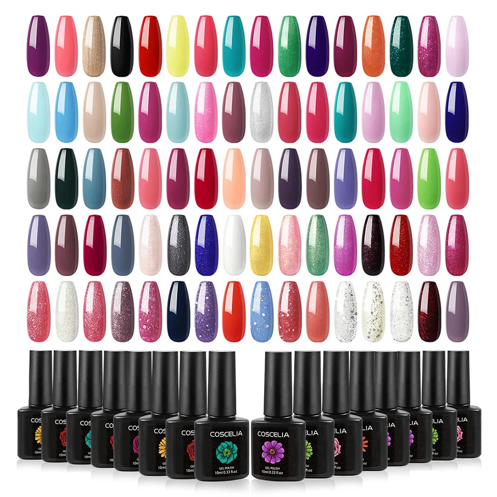 COSCELIA Gel Nail Polish Set 80pcs Various Mixed Colors 10ml Soak Off Gel Polish for Nail Salon, 80 colors
COSCELIA Gel Nail Polish Set 80pcs Various Mixed Colors 10ml Soak Off Gel Polish for Nail Salon, 80 colors