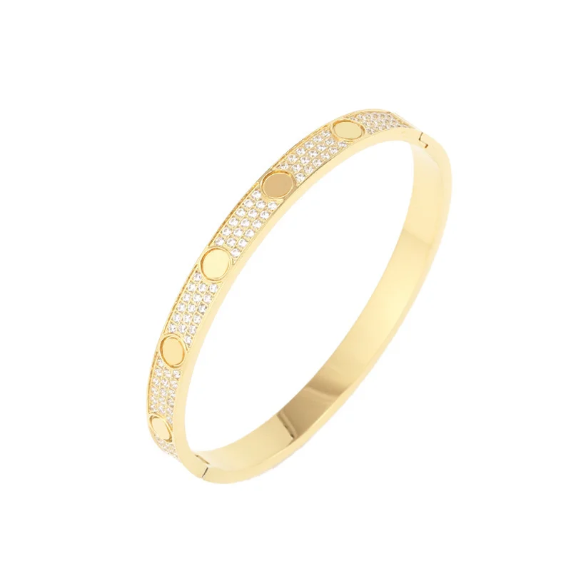 316L Stainless Steel Women Love Screw Cuff Bangle H Bracelet Enamel with 3 Row Crystals, Gold / silver / rose gold
316L Stainless Steel Women Love Screw Cuff Bangle H Bracelet Enamel with 3 Row Crystals, Gold / silver / rose gold