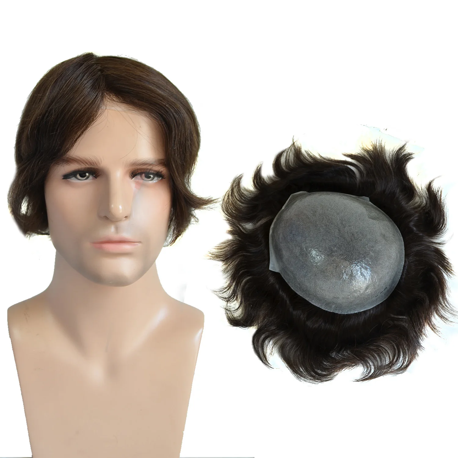 Men's Real Human Wigs Real Men's Top Hair Block PU Toupee Woven Hair Replacement Piece, Pics
Men's Real Human Wigs Real Men's Top Hair Block PU Toupee Woven Hair Replacement Piece, Pics
