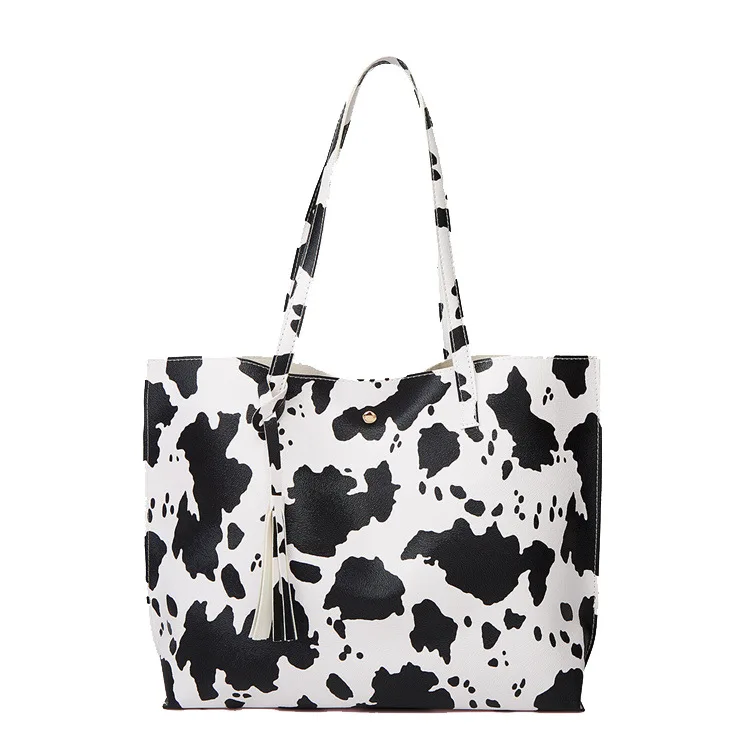 Fashion Cow Print Tassel Bag Faux Leather Large Capacity Tote Bag PU Casual Handbag For Women
Fashion Cow Print Tassel Bag Faux Leather Large Capacity Tote Bag PU Casual Handbag For Women
