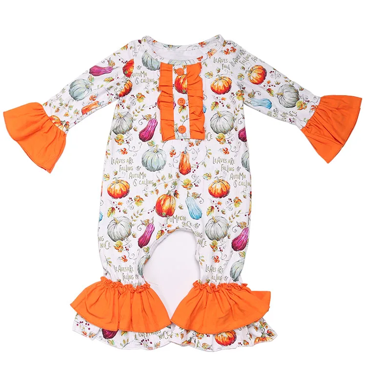 Fall Kids Girls Long Sleeve Milk silk Pumpkin Printed rompers,bell-bottomed baby ruffle rompe
Fall Kids Girls Long Sleeve Milk silk Pumpkin Printed rompers,bell-bottomed baby ruffle rompe