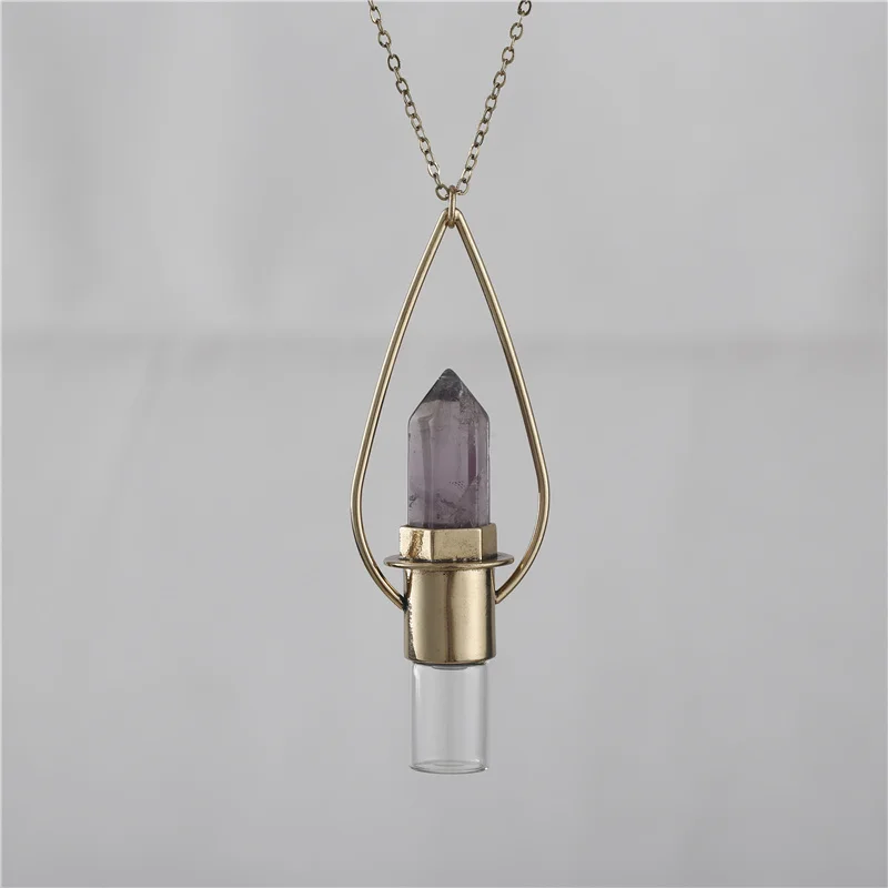 High Quality Gold Plated Brass Chain Roller Ball Perfume Essential Oil Diffuser Bottle Gemstone Pendant Necklace
High Quality Gold Plated Brass Chain Roller Ball Perfume Essential Oil Diffuser Bottle Gemstone Pendant Necklace