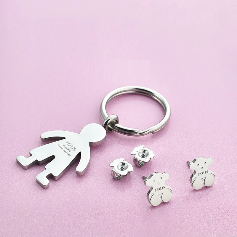 Wholesale Silver earrings necklace Jewelry Set 316L stainless steel party earrings Bear key chain touses A113, Gold/rose/silver
Wholesale Silver earrings necklace Jewelry Set 316L stainless steel party earrings Bear key chain touses A113, Gold/rose/silver