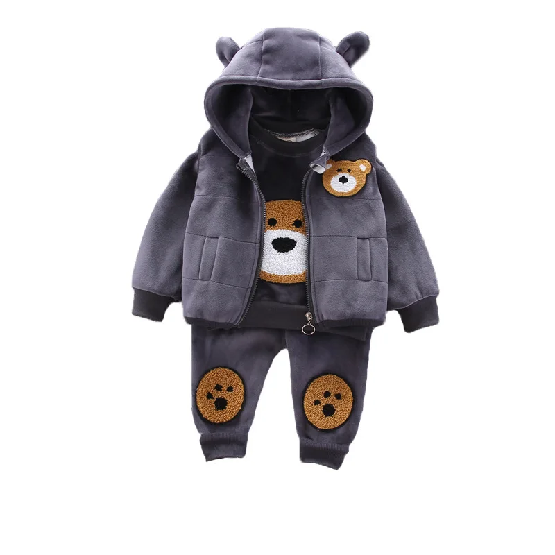 Winter Baby boy girls clothes toddler outfits cartoon bear 3 piece set fleece thick hoodie coat pants vest kids clothing sets, 4 color
Winter Baby boy girls clothes toddler outfits cartoon bear 3 piece set fleece thick hoodie coat pants vest kids clothing sets, 4 color