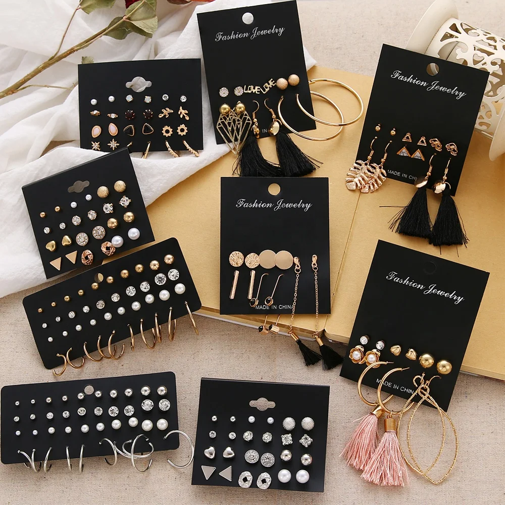 Flower Women'S Earrings Set Pearl Crystal set Stud Earrings Boho Geometric Tassel set Earrings For Women 2020 Jewelry Gift
Flower Women'S Earrings Set Pearl Crystal set Stud Earrings Boho Geometric Tassel set Earrings For Women 2020 Jewelry Gift