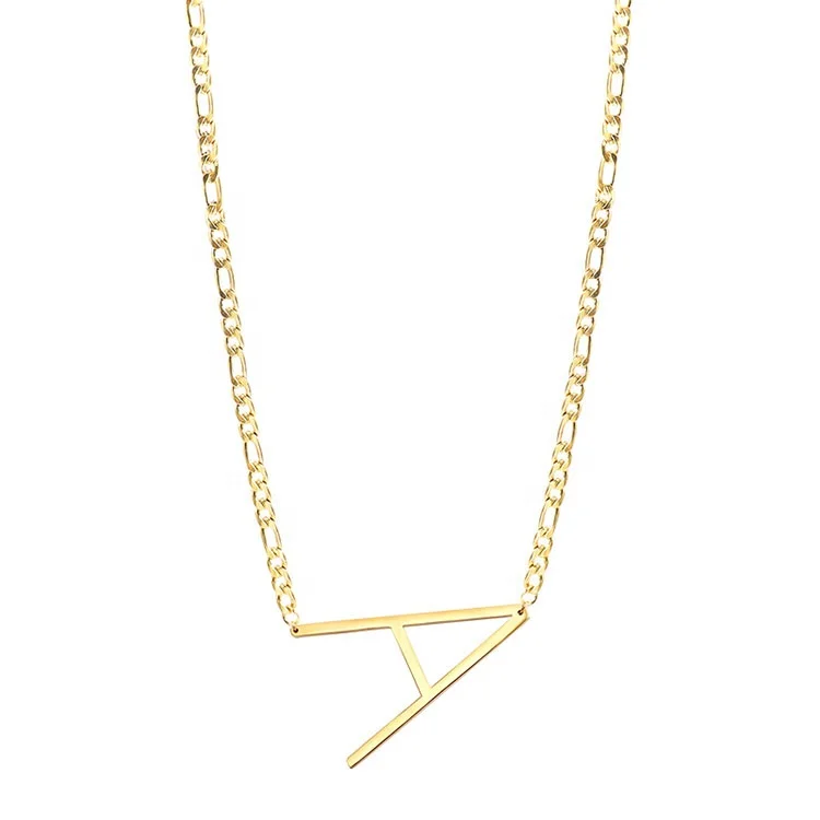 18K Gold Plated Stainless Steel Jewelry Cuban Chain Initial Letter Pendant Choker For Women Necklace P193042
18K Gold Plated Stainless Steel Jewelry Cuban Chain Initial Letter Pendant Choker For Women Necklace P193042