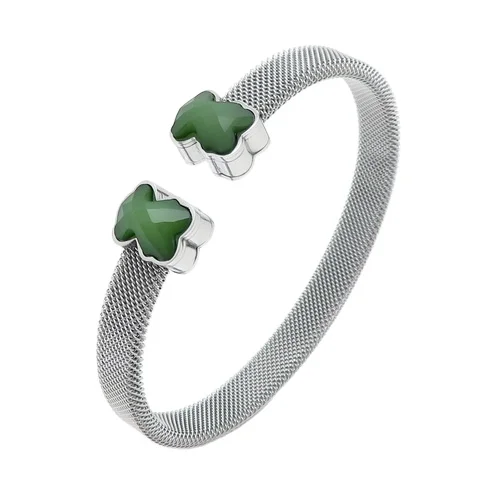 Cute Style Adjustable Bangle Stainless Steel Women Green Stone Double Silver Teddy Bear Bracelets
Cute Style Adjustable Bangle Stainless Steel Women Green Stone Double Silver Teddy Bear Bracelets