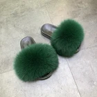 Fox Factory Directly Supply Fox Fur Ball Slippers Faux Colorful In Low Price