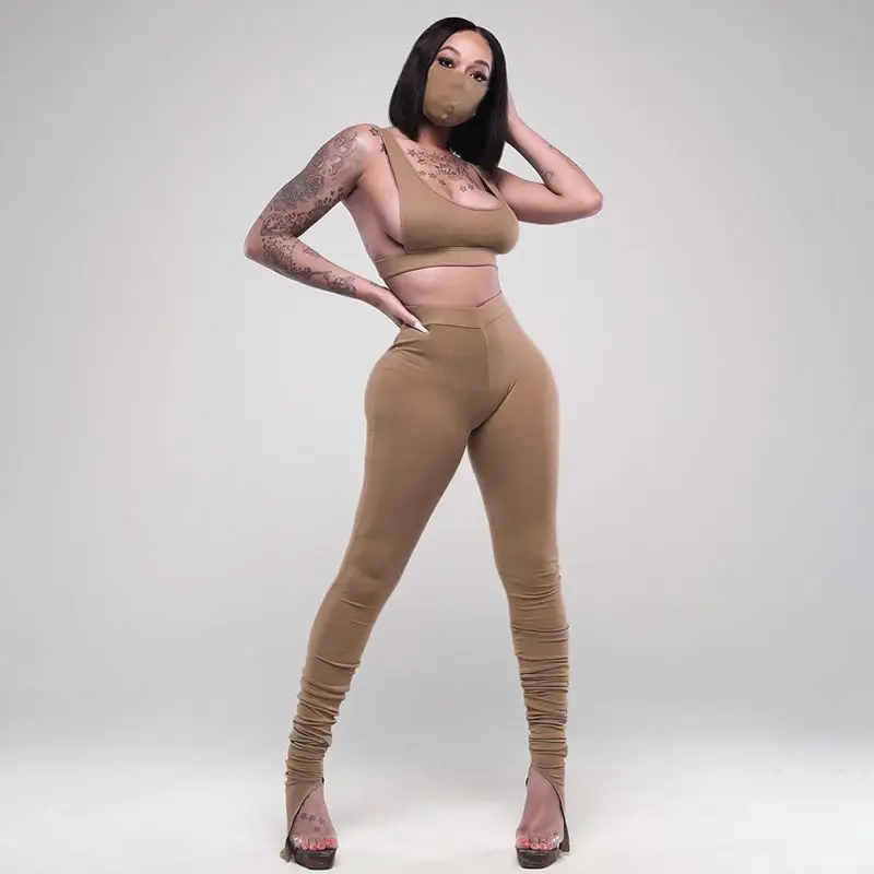 Colorful Tube Crop Tank Top High Waist Slit Stacked Leggings Pant Two Pieces Set 2020 Fashion Women Trousers Sexy Clothing
Colorful Tube Crop Tank Top High Waist Slit Stacked Leggings Pant Two Pieces Set 2020 Fashion Women Trousers Sexy Clothing