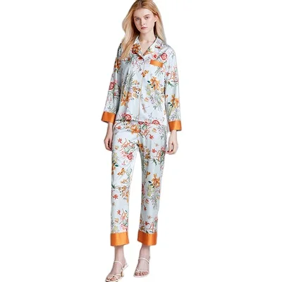 OEM Girlish Pyjamas Satin Long Sleeve Floral Print Elegant Sleepwear for Women, Yellow, blue, black
OEM Girlish Pyjamas Satin Long Sleeve Floral Print Elegant Sleepwear for Women, Yellow, blue, black