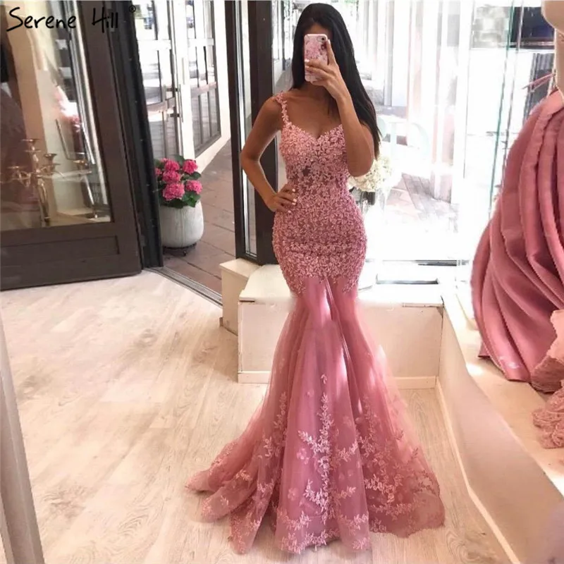 Illusion Pink Handmade Flowers Beaded Mermaid Fishtail Evening Dress Serene Hill LA70380 Long Ball Party Gowns For Women
Illusion Pink Handmade Flowers Beaded Mermaid Fishtail Evening Dress Serene Hill LA70380 Long Ball Party Gowns For Women