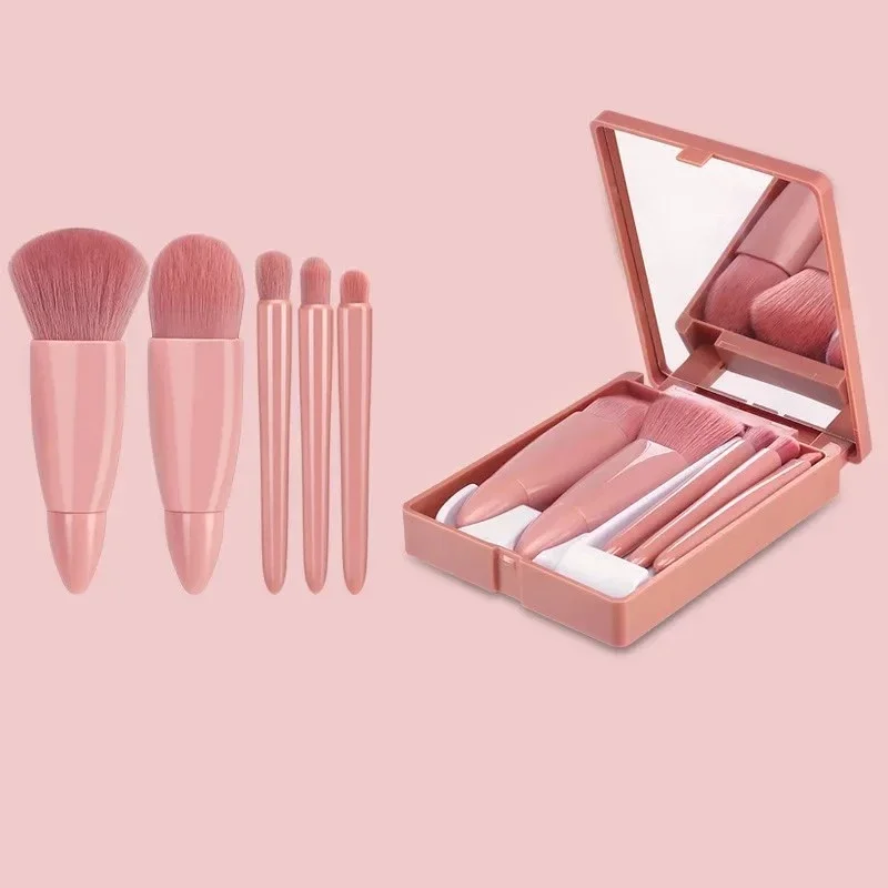 5 Pcs Mini Cute Portable Pink Short Plastic Handle Blush Brush Travel Makeup Brush With Mirror, Pink&custom
5 Pcs Mini Cute Portable Pink Short Plastic Handle Blush Brush Travel Makeup Brush With Mirror, Pink&custom