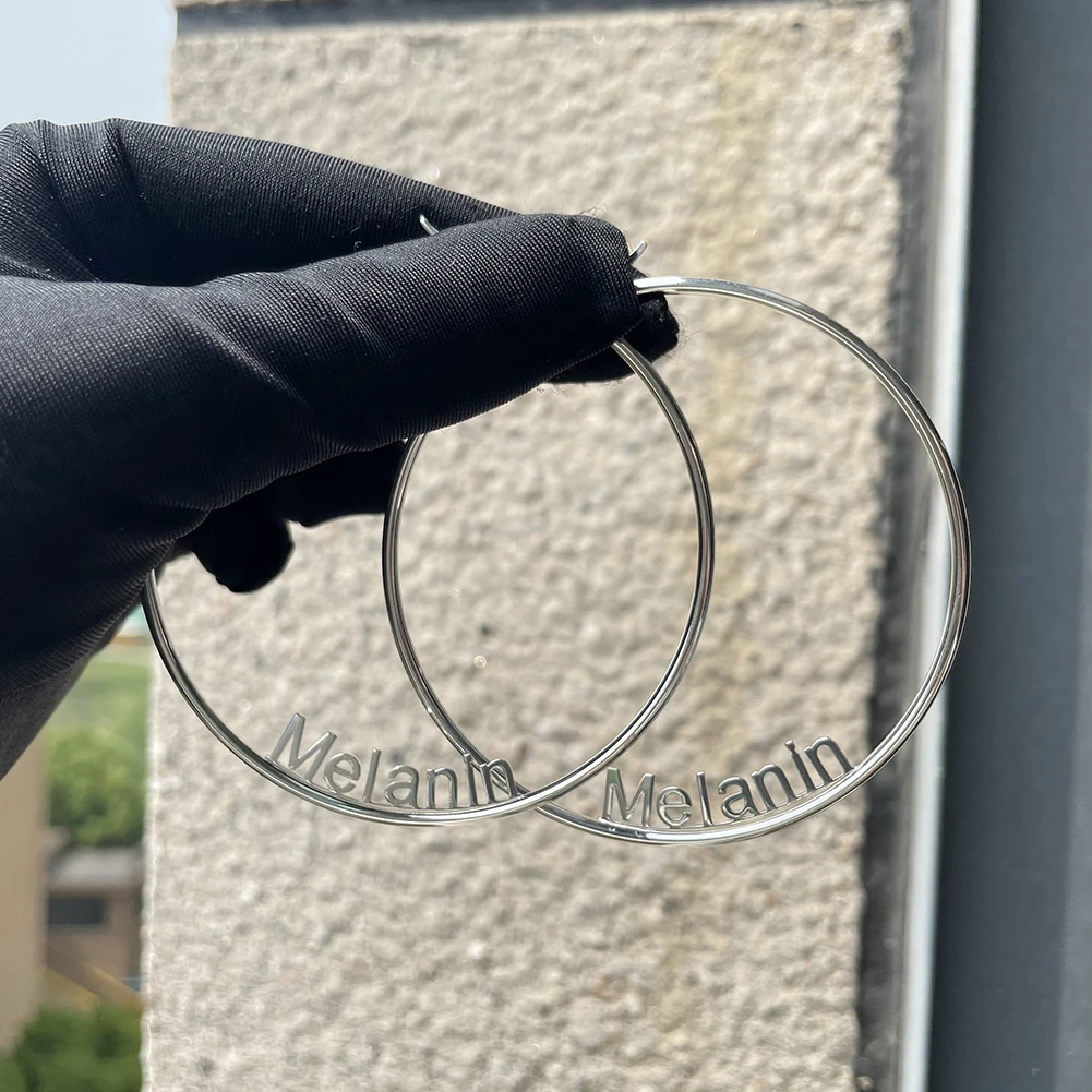 Fashion Personalized Name bamboo hoop Earrings For Women Girls stainless steel Custom Name Earrings Jewely, Silver,gold,rose gold
Fashion Personalized Name bamboo hoop Earrings For Women Girls stainless steel Custom Name Earrings Jewely, Silver,gold,rose gold