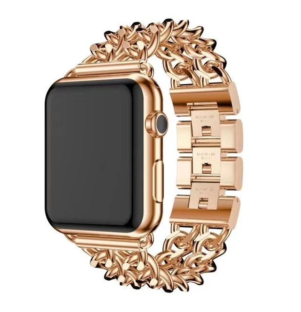 Double Chain Metal Strap For Apple watch Band 44mm 40mm 42mm 38mm Stainless Steel Bracelet for iwatch Series 5 4 3 se 6 Men, Black,gold,blue,red
Double Chain Metal Strap For Apple watch Band 44mm 40mm 42mm 38mm Stainless Steel Bracelet for iwatch Series 5 4 3 se 6 Men, Black,gold,blue,red
