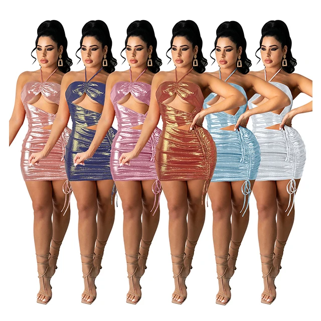 Shiny Sexy Wrapped Chest Piece With Tie Rope Hanging Neck Bag Hip Pleated Dress Skirt
Shiny Sexy Wrapped Chest Piece With Tie Rope Hanging Neck Bag Hip Pleated Dress Skirt