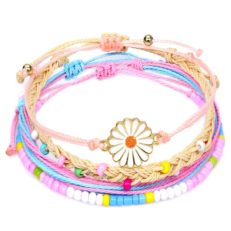 4pcs/set Bohemian sunflower Polymer Clay woven bracelet for summer beach jewelry gift
4pcs/set Bohemian sunflower Polymer Clay woven bracelet for summer beach jewelry gift