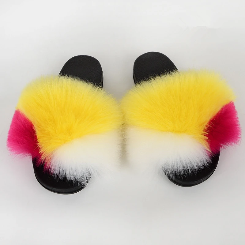 wholesale Fashion Furry Slippers Slides Outdoor Faux Fox Fur Slippers for Women, Customized color
wholesale Fashion Furry Slippers Slides Outdoor Faux Fox Fur Slippers for Women, Customized color