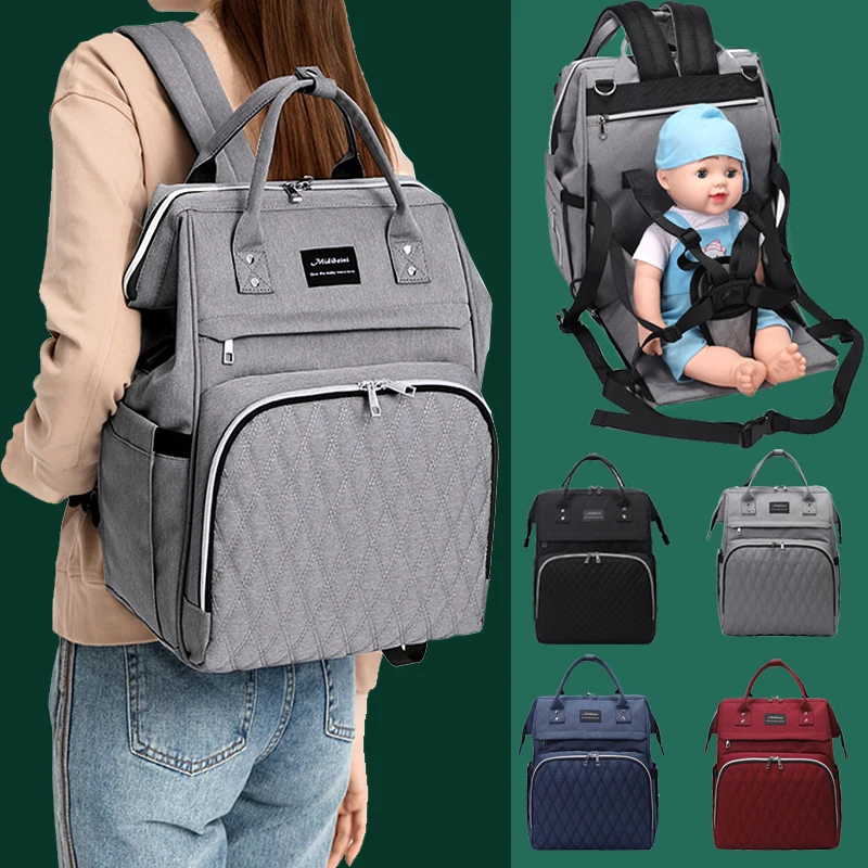 New arrival waterproof USB port baby bags multifunctional diaper bag backpack with baby seat 
New arrival waterproof USB port baby bags multifunctional diaper bag backpack with baby seat