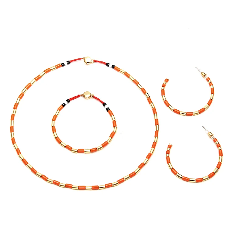 New Arrival Women Trendy Necklace Set Rainbow Enamel Bracelet and Earrings Set, Black white color
New Arrival Women Trendy Necklace Set Rainbow Enamel Bracelet and Earrings Set, Black white color