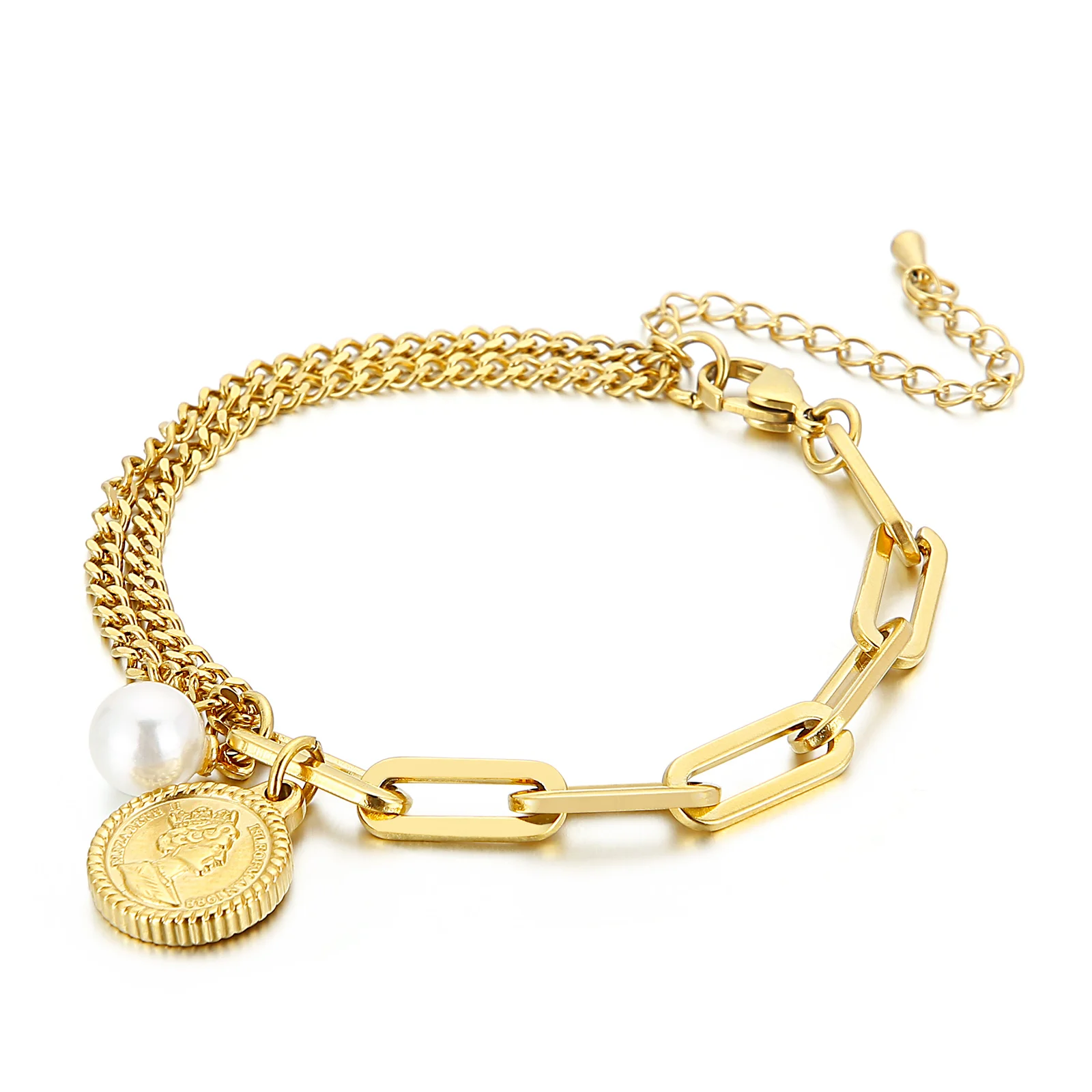 Charm Jewelry Women Link Chain Stainless Steel Pendant And Pearl Bracelet Women, Gold/steel
Charm Jewelry Women Link Chain Stainless Steel Pendant And Pearl Bracelet Women, Gold/steel