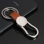 Custom Leather Key Chain Holder Keyring Leather With Metal Plate