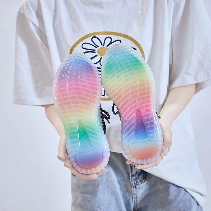 OEM Womens Zapatillas New Designer Girls Rainbow Sole Sneakers Ladies Soft Light Weight Casual Walking Trainers
OEM Womens Zapatillas New Designer Girls Rainbow Sole Sneakers Ladies Soft Light Weight Casual Walking Trainers