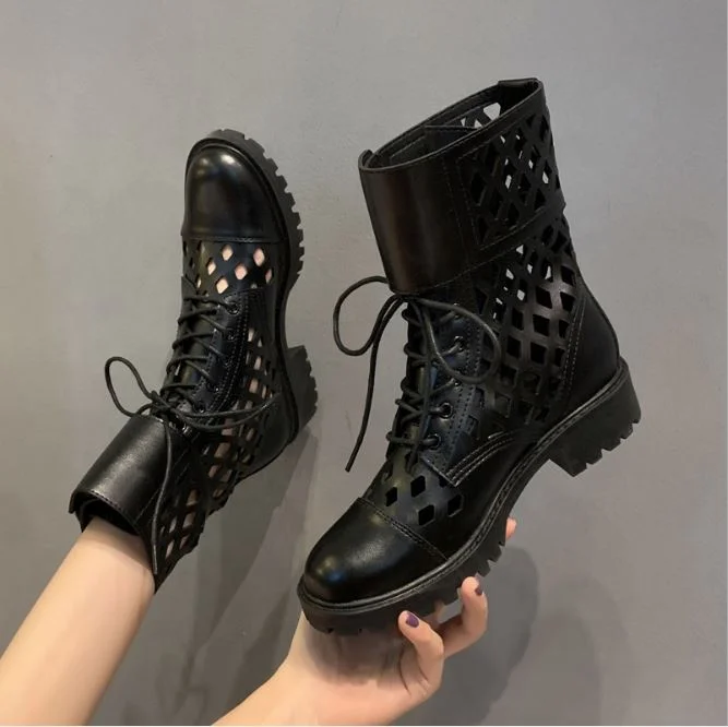 Women's cool boots autumn 2020 new low heel women's shoes breathable hollow lace up low tube cool boots drop shipping, Black
Women's cool boots autumn 2020 new low heel women's shoes breathable hollow lace up low tube cool boots drop shipping, Black