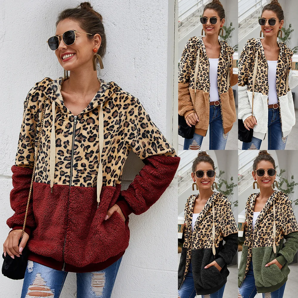 WW-0306 Female Leopard Splicing Jackets Stylish Women Autumn Coat, Same as picture 
WW-0306 Female Leopard Splicing Jackets Stylish Women Autumn Coat, Same as picture