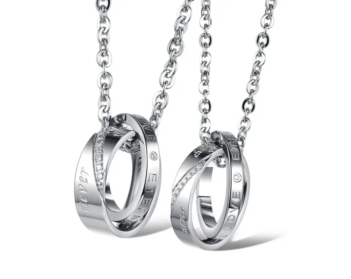 DK Double Circle Stainless Steel Couple Necklace Pendant Eternal Love Jewelry Gift for Valentine's Day
DK Double Circle Stainless Steel Couple Necklace Pendant Eternal Love Jewelry Gift for Valentine's Day