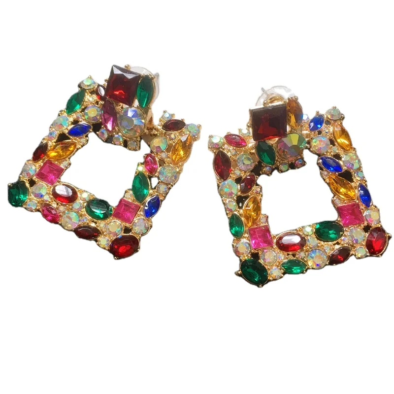 Fashion Personality Colored Crystal Rhinestone Dangle Earring Rainbow Rhinestone Crystal Stud Earring For Club
Fashion Personality Colored Crystal Rhinestone Dangle Earring Rainbow Rhinestone Crystal Stud Earring For Club