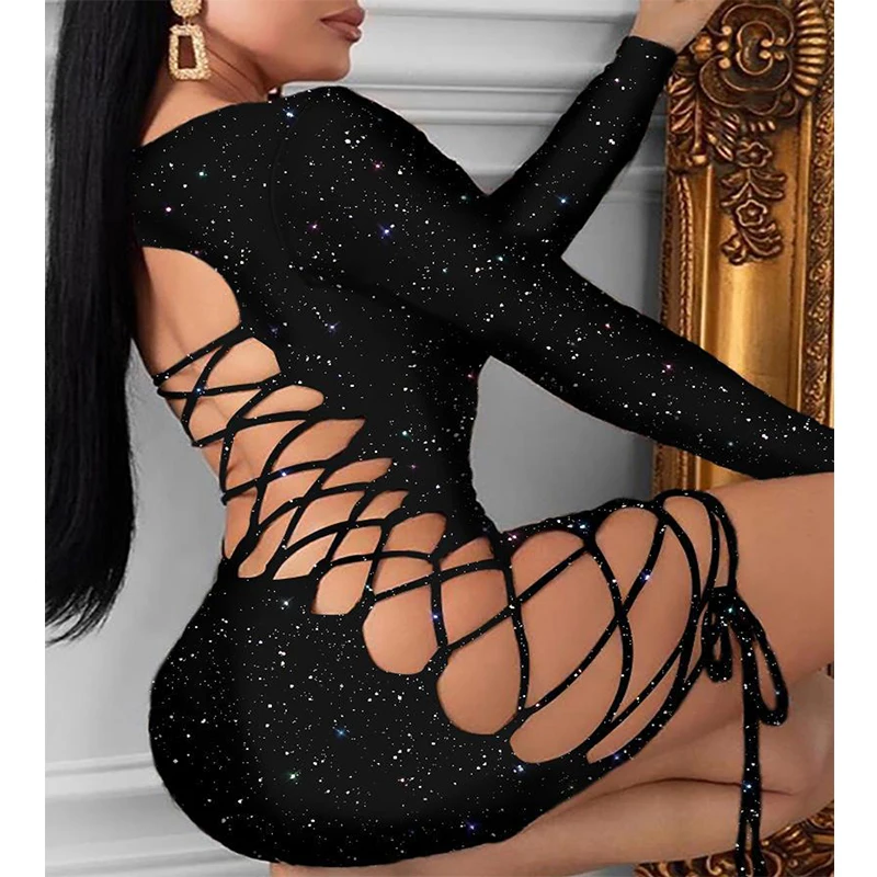 2021 New Arrival Fashion Sexy Nightclub Black open back lace-up Leopard Bodycon Women Club Dresses
2021 New Arrival Fashion Sexy Nightclub Black open back lace-up Leopard Bodycon Women Club Dresses