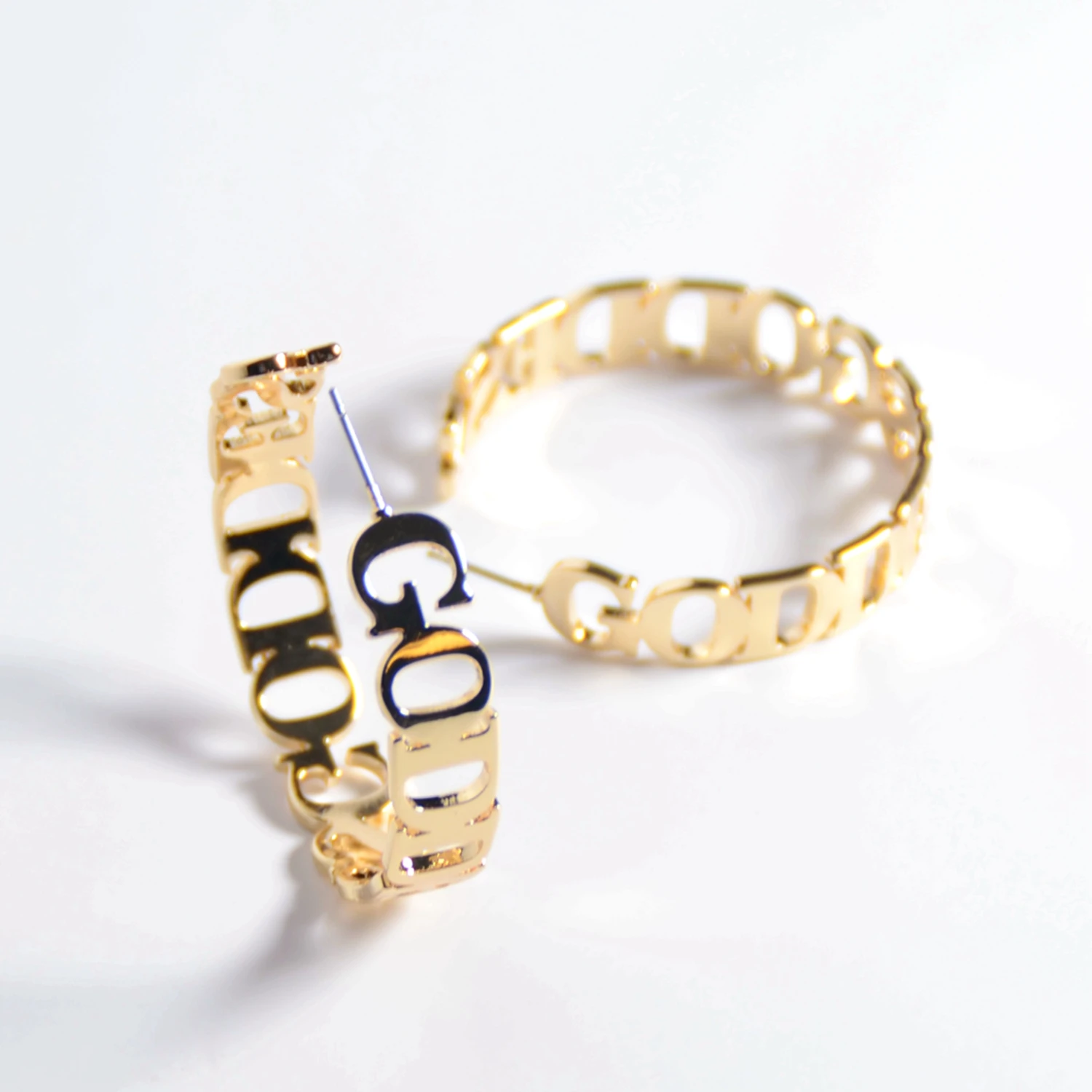 Simple design custom your own LOGO earring gold plated Color hoop GOODNESS earrings hoop for mother gift, Golden
Simple design custom your own LOGO earring gold plated Color hoop GOODNESS earrings hoop for mother gift, Golden