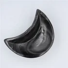 Hand carved natural obsidian crystal moon bowl for demagnetization decoration