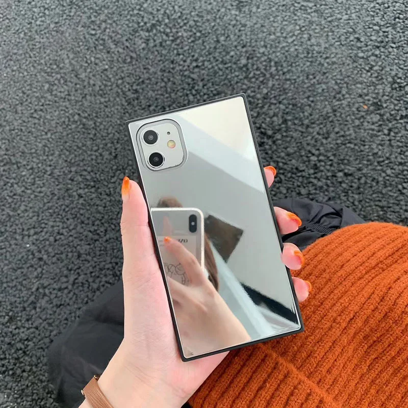 For iPhone 12 Case Luxury Square Glass Mirror Phone Case For iPhone 11 Pro Max XS XR XS MAX 6 7 8 Plus Mirror Back Cover
For iPhone 12 Case Luxury Square Glass Mirror Phone Case For iPhone 11 Pro Max XS XR XS MAX 6 7 8 Plus Mirror Back Cover