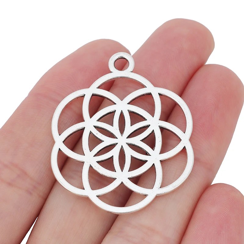 Antique Silver Large Flower of Life Charms Pendants for Necklace Jewelry Making Findings
Antique Silver Large Flower of Life Charms Pendants for Necklace Jewelry Making Findings