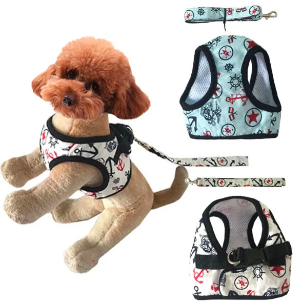 Puppy Mesh Breathable Tactical Lead Pet Harnesses Leash Set Clothes Sailor Printing Dogs Training Vest Dog Harness Leash
Puppy Mesh Breathable Tactical Lead Pet Harnesses Leash Set Clothes Sailor Printing Dogs Training Vest Dog Harness Leash
