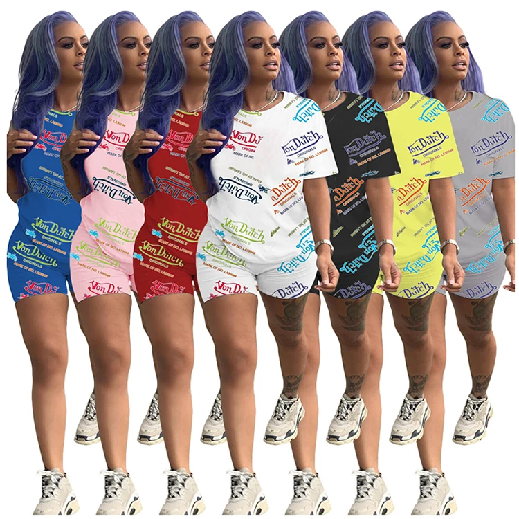 2021 Summer Women's Fashion Printed Letter Casual Short Sets Two Piece Tracksuit Sweat Suit Outfits
2021 Summer Women's Fashion Printed Letter Casual Short Sets Two Piece Tracksuit Sweat Suit Outfits