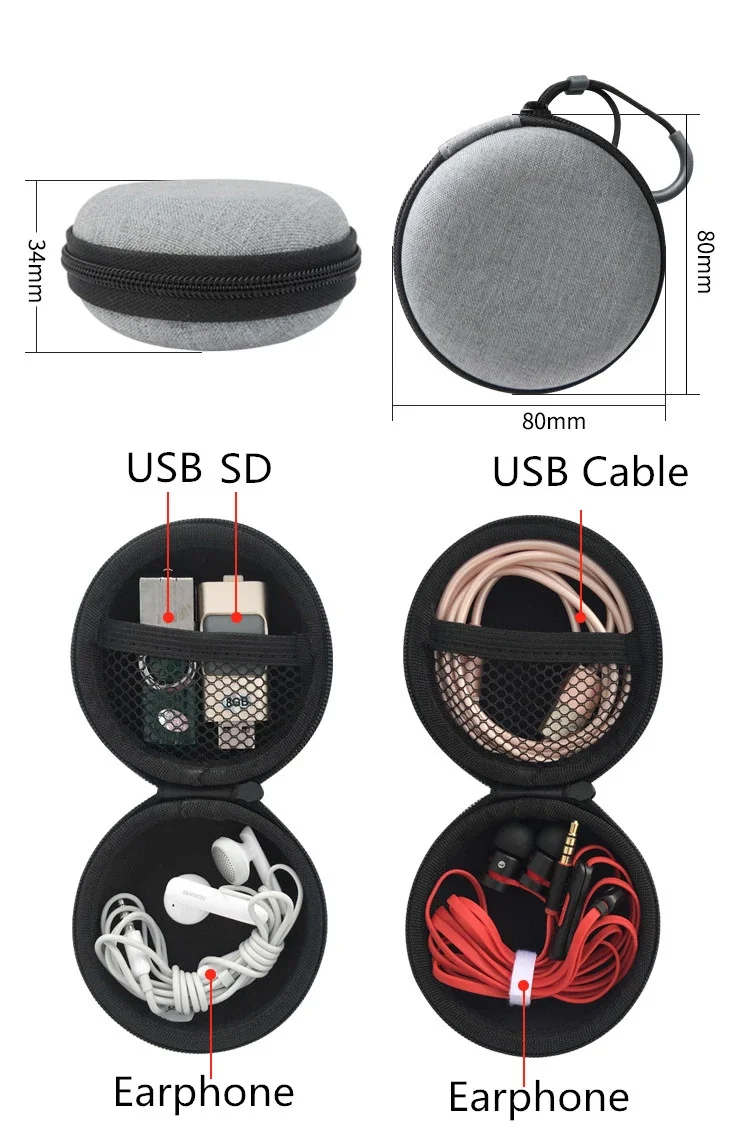 Custom Zipper Carrying Case for Earphones Waterproof Hard EVA Material Special Purpose Bag factory