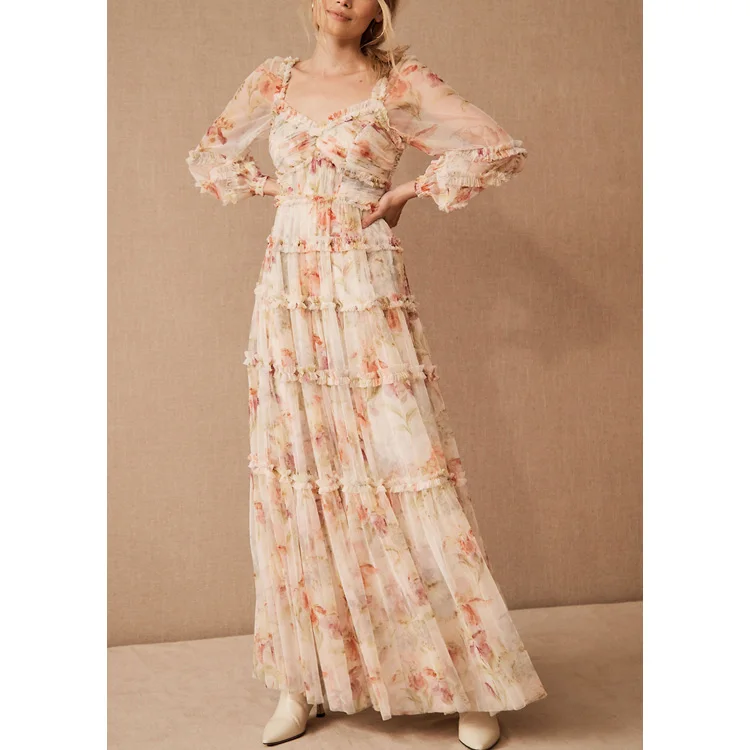 Womens dresses wholesale clothing summer Long sleeve chiffon floral print dress Vacation dress, Customized color
Womens dresses wholesale clothing summer Long sleeve chiffon floral print dress Vacation dress, Customized color
